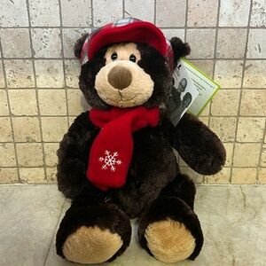 St Jude Christmas Bear.  Very soft with attached hat and scarf.